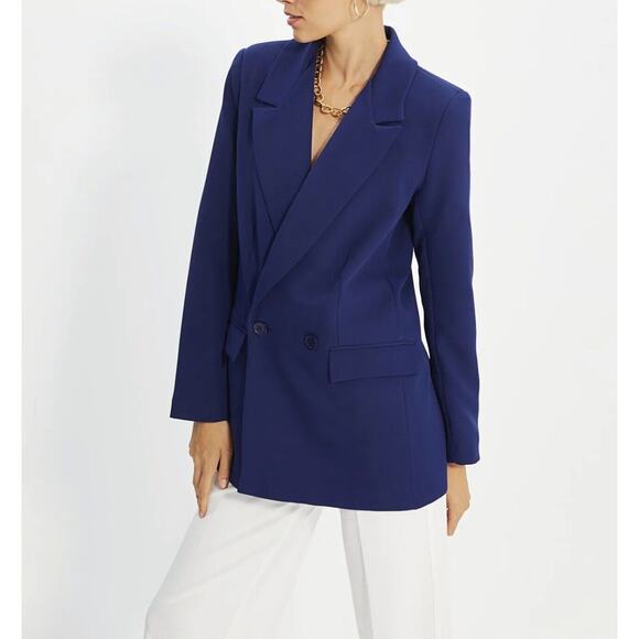 NWT Vintage Bloomingdale’s 100% Silk Purple Deep V Blazer 4 - Picture 1 of 4